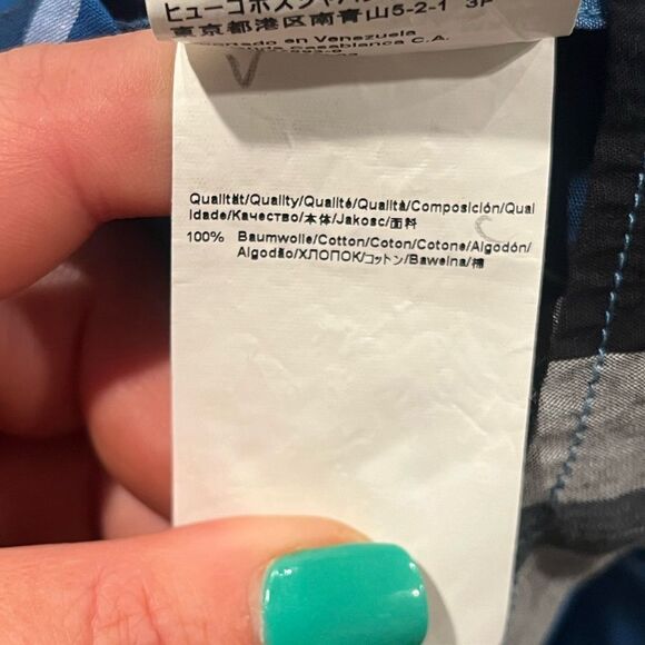 Hugo Boss Modern Fit Mens Button-Up Collare Plaid Shirt Cotton Multicolor Size L - Picture 6 of 7